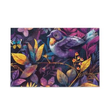 Imagem de WELLDAY Quebra-cabeça pássaros flores borboletas 1000 peças grande jogo de arte para adultos adolescentes