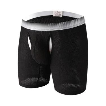 Imagem de Shorts Boxer Longos Respiráveis Para Homens, Roupa Íntima Esportiva, P