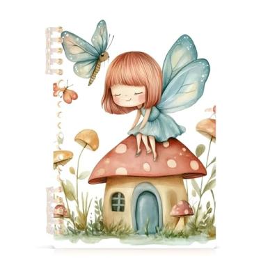 Imagem de Burbuja Caderno de desenho animado de casa de cogumelo, papel pautado universitário A5 com 60 folhas, fichário para diário, escritório, 1 pacote