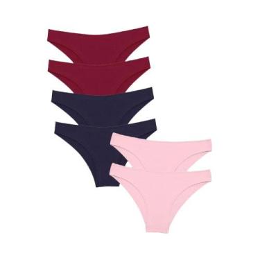 Imagem de Calcinhas De Algodão Sem Costura Femininas FINETOO 6 Peças M-XXL Respi
