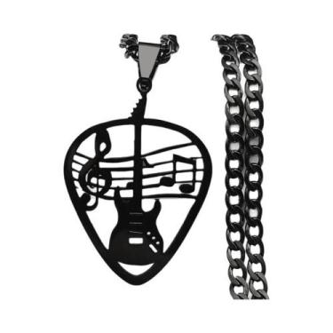 Imagem de Colar Com Pingente De Palheta De Guitarra De Música Punk Rock Unissex 