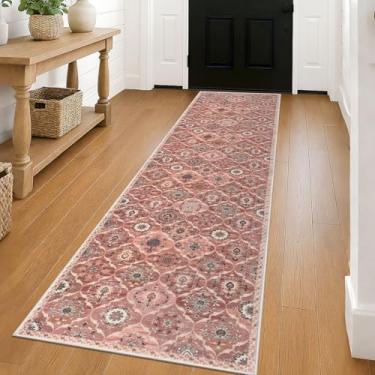 Imagem de KILOCOCO Tapete de corredor de 6 x 20 cm, tapete marroquino lavável para corredor de entrada, tapete de corredor de cozinha de lã sintética com estampa de destaque, 20 metros, antiderrapante para