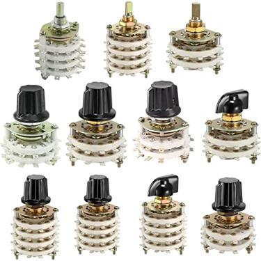 Imagem de Codificador rotativo 1 peça Seletor de interruptor rotativo 4 polos 4/5/8/11 Posição 2/4 Canal de banda de deck com botão de plástico amplamente utilizado (4P11T K18 1)