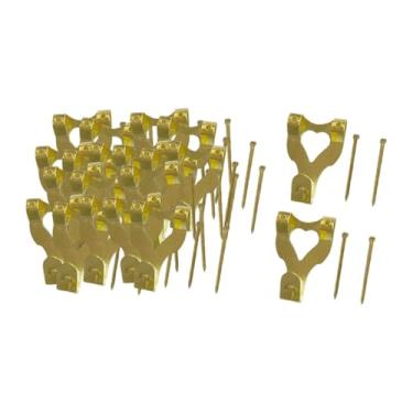 Imagem de Baoblaze Conjunto de 20 Ganchos para Molduras com Pregos - Fácil Instalação - Ideal para Pendurar Quadros, Relógios de Parede e Casamentos