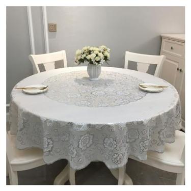 Imagem de Toalha de mesa redonda toalha de mesa redonda não lavável toalha de mesa grossa PVC doméstico simples grande toalha de mesa tapete de mesa (B,180 cm)