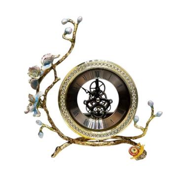 Imagem de Relógio de mesa americano retrô ferro moderno relógio de mesa metal relógio de engrenagem casa sala de estar quarto relógio ornamentos relógio de mesa (A)