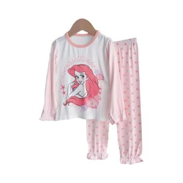 Imagem de Conjunto De Pijamas De Sereia Para Meninas Primavera Outono Algodão Ro