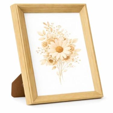 Imagem de Porta Retrato Estilo Madeira Clara 20 Cm X 25 Cm Decoração Para Casa -