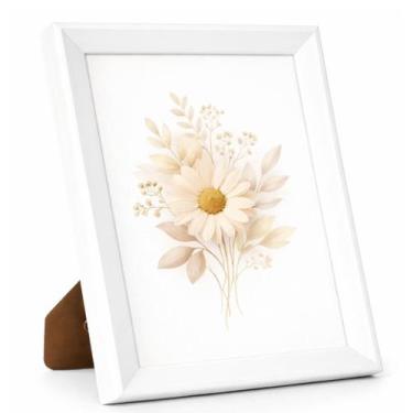 Imagem de Porta Retrato Estilo Madeira Branca 20 Cm X 25 Cm Decoração Para Casa 