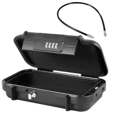 Imagem de Cofre portátil seguro para viagem com 4 combinações digitais à prova d'água estojo de segurança com corda de arame removível para casa, escritório, hotel, carros, viagens (estilo 3)