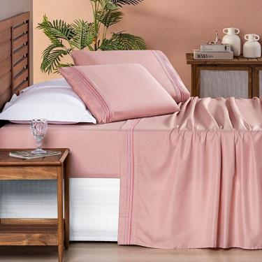 Imagem de Jogo de Cama Allegra Queen 04 Peças - Sal Rosa