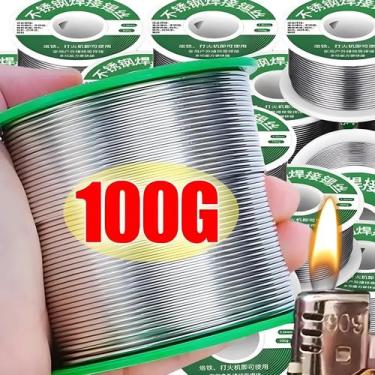 Imagem de Fio De Solda De Prata Sem Fluxo Baixa Temperatura 100g 50g 20g Varetas