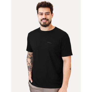 Imagem de Camiseta Dudalina Masculina Cotton Signature Grey Logo Preta-Masculino