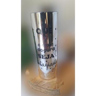 Imagem de Copo Personalizado long drink festa espelhado prata 10 peças - Imagina