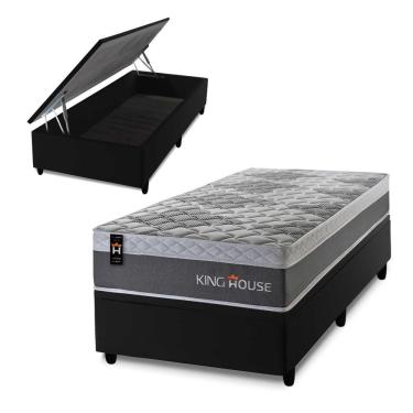 Imagem de Cama Box Baú Sheffield 96x203 com Molas Ensacadas King House