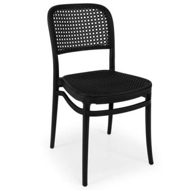 Imagem de Cadeira de Jantar Roma para Sala e Cozinha - ALL BLACK - Magazine Deco