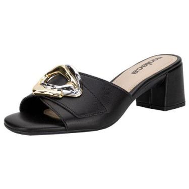 Imagem de Tamanco feminino salto grosso moleca 5496117, Preto, 35