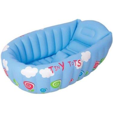 Imagem de Piscina 52L Retangular Banheira Bebê Mor Azul