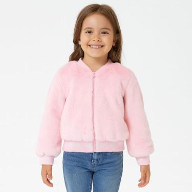 Imagem de Jaqueta Bomber Pelúcia Inverno Infantil Papilloo, Rosa, 2 ANOS