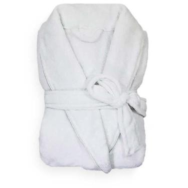 Imagem de Roupão de Banho Adulto Unissex Neo Velour - Camesa, Branco