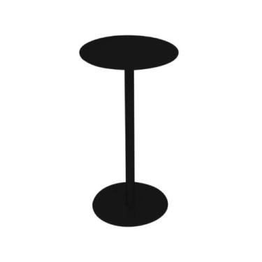 Imagem de Mesa Lateral Redonda Baixa - Azeviche Metais, Preto