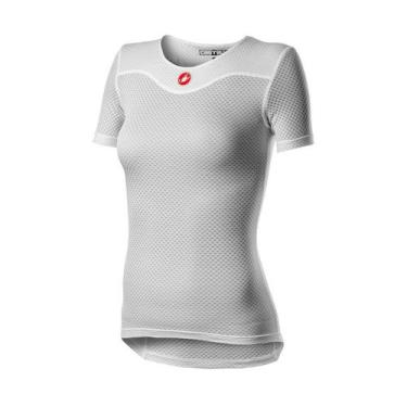 Imagem de Camiseta Ciclismo Segunda Pele Castelli Manga Curta Feminino, M, Branc