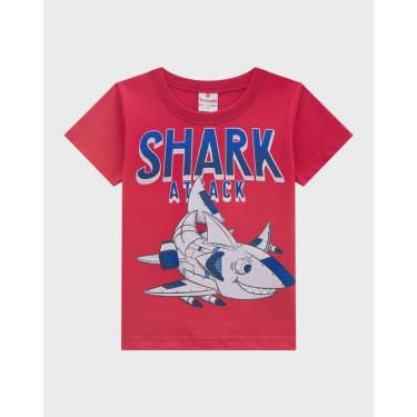Imagem de Camiseta infantil menino malha estampa de tubarão brandili