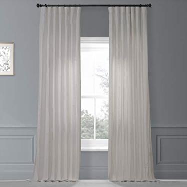Imagem de HPD HALF PRICE DRAPES DTCC-20802-108 Par de cortinas de algodão sólido texturizado duna (2 painéis), 127 x 273 cm, creme Supreme