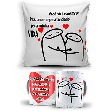 Imagem de KIT Almofada + Caneca Voc? transmite Paz Amor e Alegria