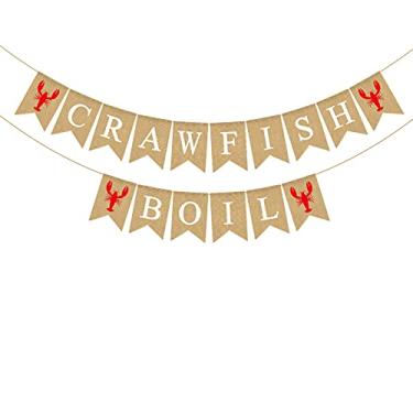 Imagem de Pudodo Faixa de ferver de juta de juta lagosta de verão rústico lagosta festa de aniversário decoração de lareira