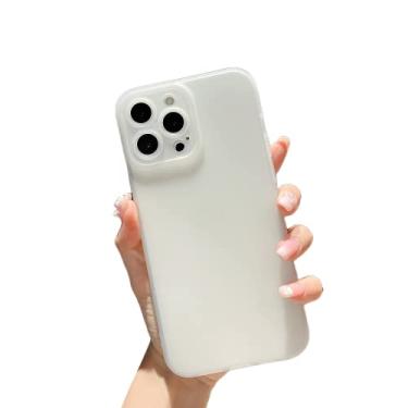 Imagem de EUVIP Capa de telefone de cor sólida com tudo incluído proteção resistente proteção de lente de telefone para iPhone 13 11 12 14 Pro Max Mini XS XR X 8 7 6s 14 Plus SE (branco transparente, iPhone 11 Pro)