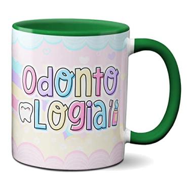 Imagem de Caneca Odontologia Profissão Dentista Profissional Fofa (Verde)