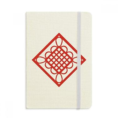 Imagem de Caderno de anotações em papel com nó chinês vermelho com capa dura em tecido oficial