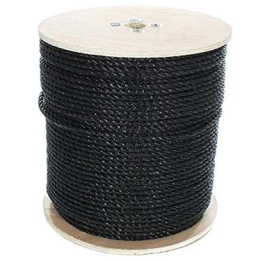 Imagem de Corda de polipropileno torcido com 3 fios West Coast Paracord - À prova d'água e flutua na água, Preto, 3/8 Inch x 300 Feet
