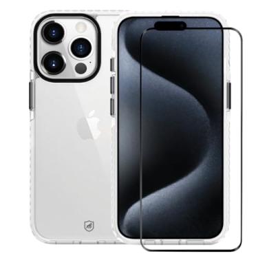 Imagem de Kit Capa Case Capinha Urus Branca e Pelicula Coverage 5D Pro Preta para iPhone 15 Pro Max - Gshield