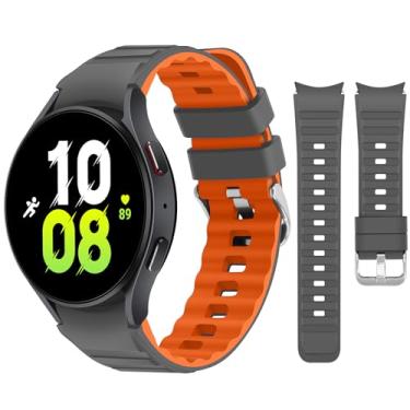 Imagem de Tasikar Pulseiras sem lacunas compatíveis com Samsung Galaxy Watch Ultra de 47 mm 7/6/5/4 de 40 mm e 44 mm/Watch 6 Classic de 43 mm e 47 mm/Watch 5 Pro/4 Classic, pulseira esportiva de silicone macio