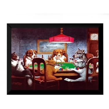 Imagem de Quadro Retro Vintage Cachorros Jogando Poker 42x29cm - Fanarte