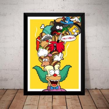 Imagem de Quadro Palhaço Krusty Simpsons Arte Decoração  42x29cm - Fanarte
