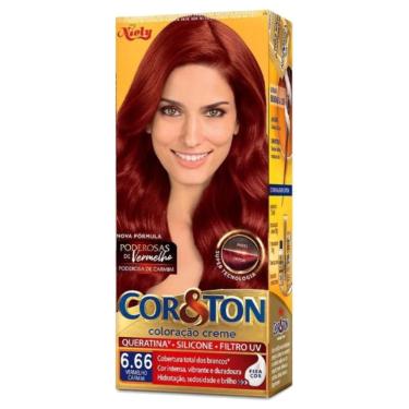 Imagem de Coloração Niely Cor&Ton Louro Escuro Vermelho 6.66