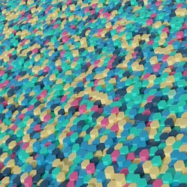 Imagem de Quadro Decorativo Estampa Hexagonal Creamy Pattern Arte Abstrata para Parede 40x40cm