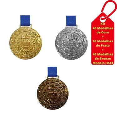 Imagem de Kit C/40 Medalhas de Ouro + 40 Prata + 40 Bronze M43 - Crespar
