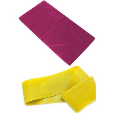 Imagem de Kit Colchonete Academia Ginástica Várias Cores + Mini Band Nivel Médio