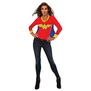 Imagem de Rubie's Camiseta esportiva feminina DC Super-heróis Mulher Maravilha Multi, Grande, Conforme mostrado., Small