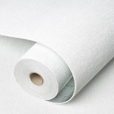 Imagem de LaCheery Papel de parede extra grosso para paredes texturizadas, papel de parede texturizado branco, papel de parede autoadesivo de espuma para banheiro, quarto, sala de estar, capa de parede, rolo de