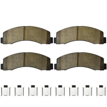 Imagem de Kit de pastilhas de freio dianteiras de cerâmica para Ford Expedition 2010 2011 2012 2013 2014 2015 2016 2017 2018 2019 2020 2021, Lincoln Navigator, para Ford F-150 2010-2020, disco de cerâmica com