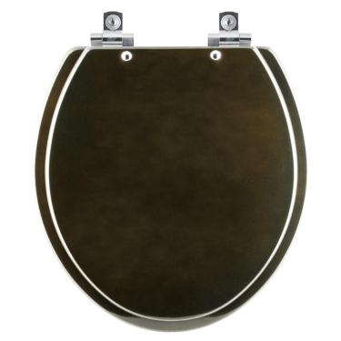 Imagem de Assento Sanitário Com Amortecedor Convencional Oval Marrom Degrade Para Vaso Ideal Stan...