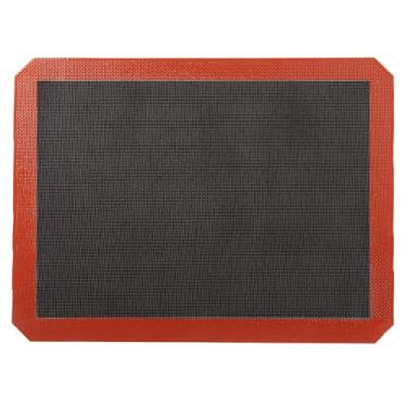 Imagem de Tapete de silicone com microperfurado, antiderrapante reutilizável Eclair perfurado, forro de forno para forno, bandeja de biscoitos, tapete de pizza, resistente ao calor, 42 x 29,5 cm (1, vermelho)