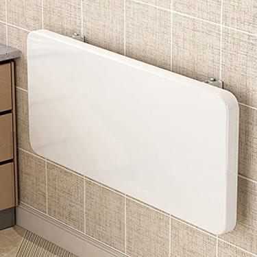 Imagem de Mesa suspensa montada na parede, economia de espaço, mesa de jantar escondida, mesas flutuantes dobráveis, para espaços pequenos, cozinha, quarto, escritório em casa, varanda, lavanderia (branco 50 x