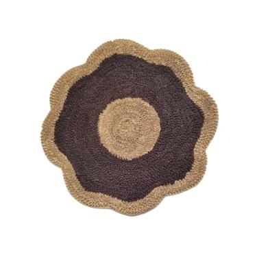 Imagem de Tapetes FruFru Flor Sala Quarto Cozinha Banheiro(Avelã Com Marrom)