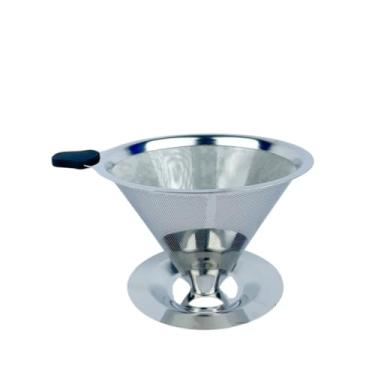 Imagem de Filtro Coador De Café 103 - Com Pegador em Silicone - Peneira Aço Reutilizável - (101)